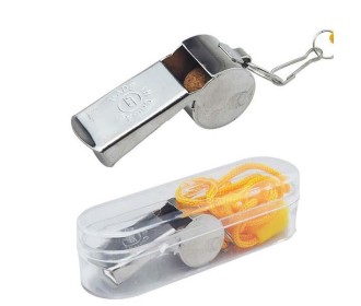 Σφυρίχτρα μεταλλική με κορδόνι Σφυρίχτρα μεταλλική με κορδόνι