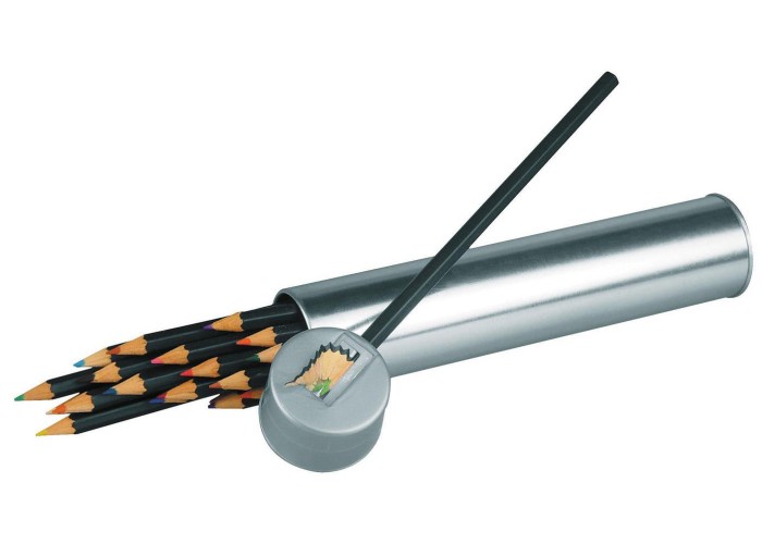 Ξυλομπογιές με ξύστρα σε μεταλλική θήκη 20χρώμ. Ξυλομπογιές με ξύστρα σε μεταλλική θήκη 20χρώμ.