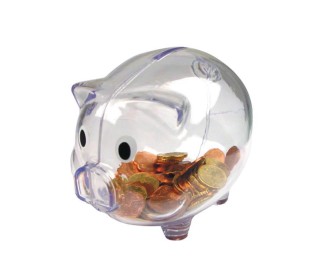 Κουμπαράς γουρουνάκι πλαστικός διάφανος Υ10,1x12,6x10εκ. Κουμπαράς γουρουνάκι πλαστικός διάφανος Υ10,1x12,6x10εκ.