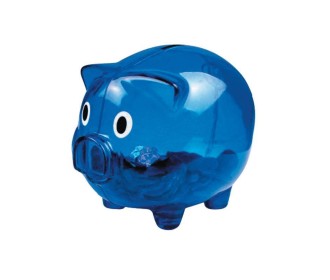 Κουμπαράς γουρουνάκι πλαστικός μπλε Υ10,1x12,6x10εκ. Κουμπαράς γουρουνάκι πλαστικός μπλε Υ10,1x12,6x10εκ.