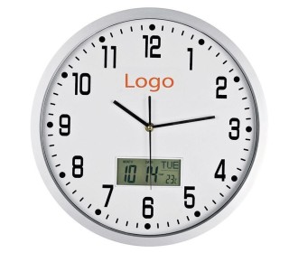 Ρολόι τοίχου ψηφ. ένδειξη ημερομηνίας-θερμοκασίας Ø35εκ. Ρολόι τοίχου ψηφ. ένδειξη ημερομηνίας-θερμοκασίας Ø35εκ.
