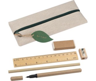 Σετ γραφής οικολογικό 6 τεμαχίων (κασετίνα, στυλό, χάρακας κ.α)