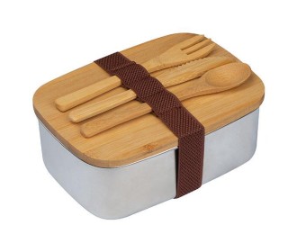 Lunch Box μεταλλικό eco με σετ μαχαιροπίρουνα 18x13x7,2εκ. Lunch Box μεταλλικό eco με σετ μαχαιροπίρουνα 18x13x7,2εκ.