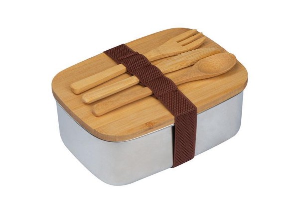 Lunch Box μεταλλικό eco με σετ μαχαιροπίρουνα 18x13x7,2εκ. Lunch Box μεταλλικό eco με σετ μαχαιροπίρουνα 18x13x7,2εκ.