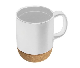 Κούπα κεραμική 350ml λευκή με βάση από φελλό 8,6x11,3εκ. Κούπα κεραμική 350ml λευκή με βάση από φελλό 8,6x11,3εκ.