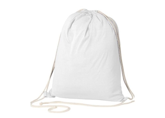 Τσάντα-πουγκί υφασμάτινη 100% cotton λευκή Υ52x40x3εκ. Δυνατότητα εκτύπωσης Τσάντα-πουγκί υφασμάτινη 100% cotton λευκή Υ52x40x3εκ. Δυνατότητα εκτύπωσης