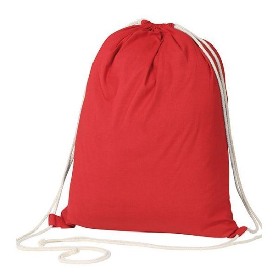Τσάντα-πουγκί υφασμάτινη 100 % cotton κόκκινη Υ52x40x3εκ. Τσάντα-πουγκί υφασμάτινη 100 % cotton κόκκινη Υ52x40x3εκ.