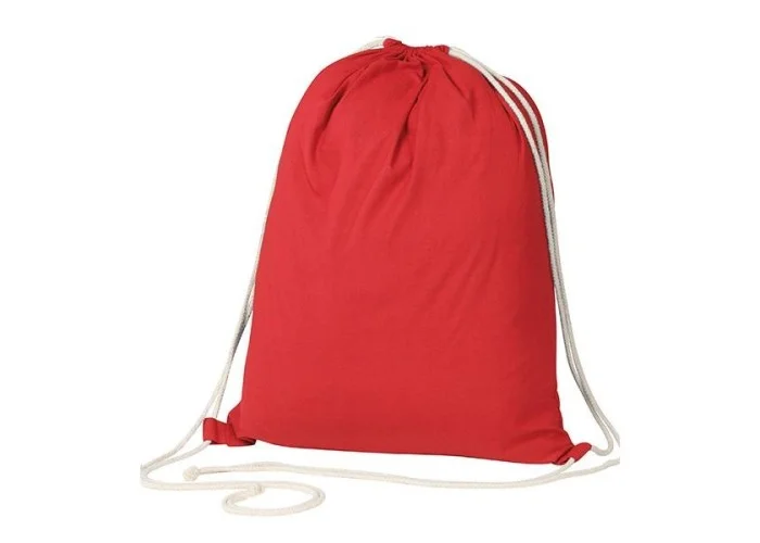 Τσάντα-πουγκί υφασμάτινη 100 % cotton κόκκινη Υ52x40x3εκ. Δυνατότητα εκτύπωσης