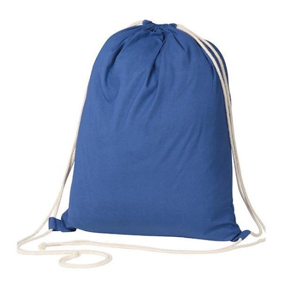 Τσάντα-πουγκί υφασμάτινη 100 % cotton μπλε Υ52x40x3εκ. Τσάντα-πουγκί υφασμάτινη 100 % cotton μπλε Υ52x40x3εκ.