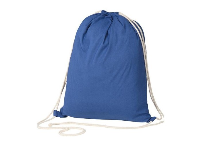 Τσάντα-πουγκί υφασμάτινη 100 % cotton μπλε Υ52x40x3εκ. Δυνατότητα εκτύπωσης