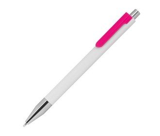 Στυλό πλαστικό λευκό με φουξ κλιπ Υ15xØ1εκ. Δυνατότητα εκτύπωσης