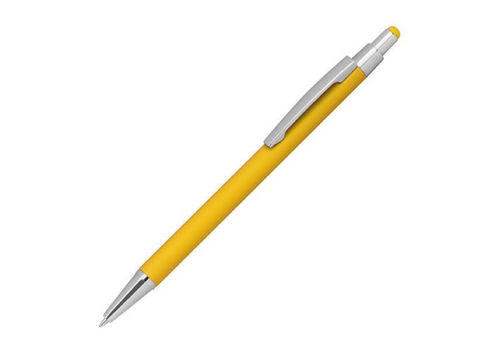 Στυλό - touch pen μεταλλικό με λαστιχένια επίστρωση κίτρινo Υ14,5xØ0,8εκ.