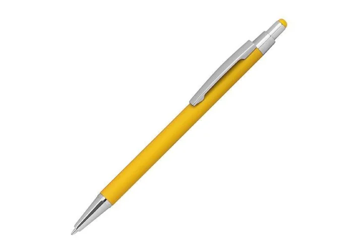 Στυλό - touch pen μεταλλικό με λαστιχένια επίστρωση κίτρινo Υ14,5xØ0,8εκ.