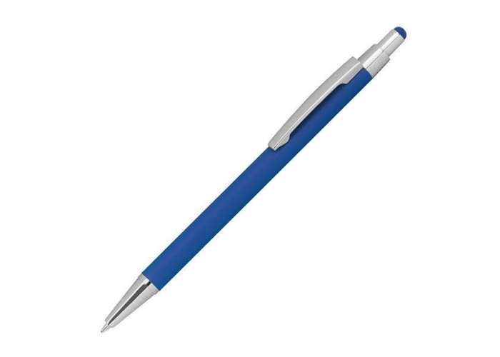 Στυλό - touch pen μεταλλικό με λαστιχένια επίστρωση μπλε Υ14,5xØ0,8εκ.