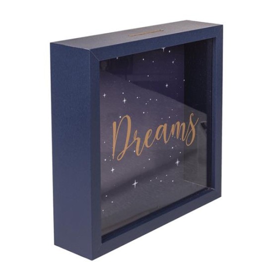 Κουμπαράς - κορνίζα ξύλινος «Dreams» Υ20x20x5εκ. Κουμπαράς - κορνίζα ξύλινος «Dreams» Υ20x20x5εκ.