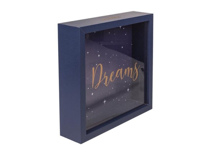 Κουμπαράς - κορνίζα ξύλινος «Dreams» Υ20x20x5εκ. Κουμπαράς - κορνίζα ξύλινος «Dreams» Υ20x20x5εκ.