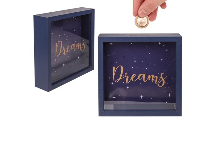 Κουμπαράς - κορνίζα ξύλινος «Dreams» Υ20x20x5εκ. Κουμπαράς - κορνίζα ξύλινος «Dreams» Υ20x20x5εκ.