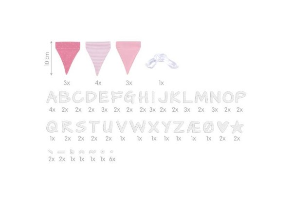 Σημαιάκια υφασμάτινα ροζ 7,5xY10εκ, 10τμχ με δυνατότητα σχηματισμού ονόματος Σημαιάκια υφασμάτινα ροζ 7,5xY10εκ, 10τμχ με δυνατότητα σχηματισμού ονόματος