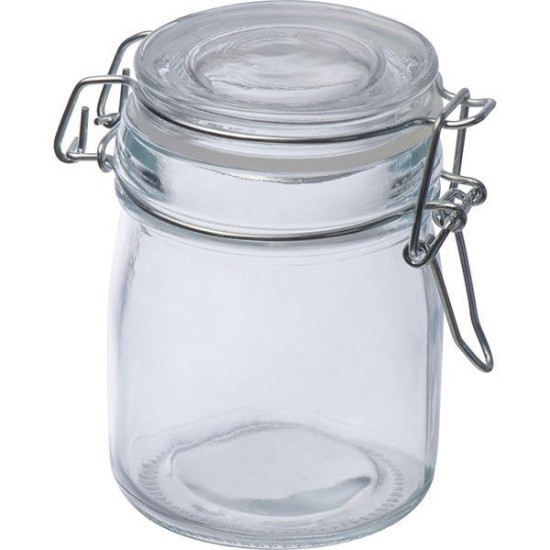 Δοχείο γυάλινο με αεροστεγές κλείσιμο 150 ml. Υ9,2xØ5,7εκ. Δοχείο γυάλινο με αεροστεγές κλείσιμο 150 ml. Υ9,2xØ5,7εκ.