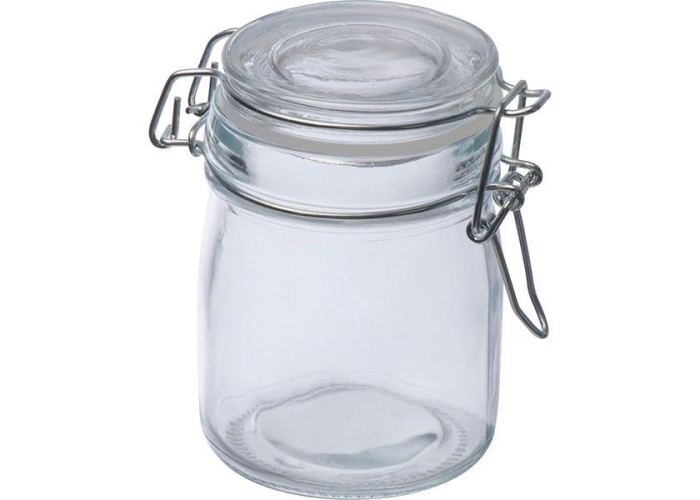 Δοχείο γυάλινο με αεροστεγές κλείσιμο 150 ml. Υ9,2xØ5,7εκ.