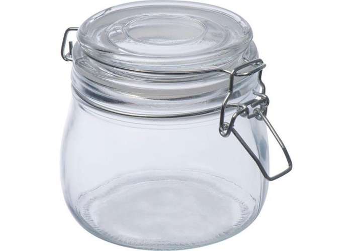 Δοχείο γυάλινο με αεροστεγές κλείσιμο 400 ml. Υ10,3xØ9,7εκ.