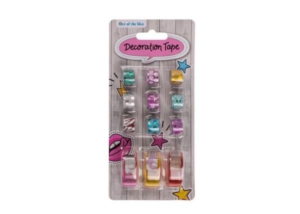 Αυτοκόλλητη χάρτινη ταινία κοκτέιλ 12 τεμαχίων με 3 βάσεις 1,3εκ x 1μ. η καθεμία Αυτοκόλλητη χάρτινη ταινία κοκτέιλ 12 τεμαχίων με 3 βάσεις 1,3εκ x 1μ. η καθεμία