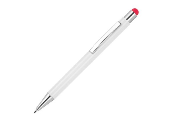 Στυλό - touch pen αλουμινίου άσπρο με κόκκινη λεπτομέρεια Υ14,8xØ1εκ. Δυνατότητα εκτύπωσης Στυλό - touch pen αλουμινίου άσπρο με κόκκινη λεπτομέρεια Υ14,8xØ1εκ. Δυνατότητα εκτύπωσης