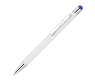Στυλό - touch pen αλουμινίου άσπρο με μπλε λεπτομέρεια Υ14,8xØ1εκ. Δυνατότητα εκτύπωσης Στυλό - touch pen αλουμινίου άσπρο με μπλε λεπτομέρεια Υ14,8xØ1εκ. Δυνατότητα εκτύπωσης