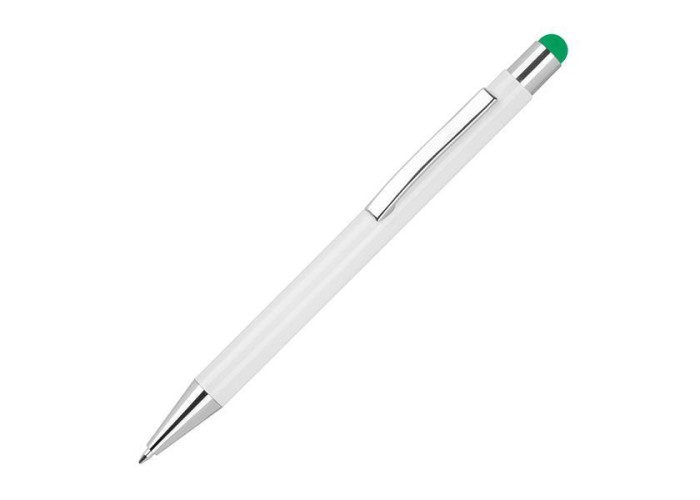Στυλό - touch pen αλουμινίου άσπρο με πράσινη λεπτομέρεια Υ14,8xØ1εκ. Δυνατότητα εκτύπωσης Στυλό - touch pen αλουμινίου άσπρο με πράσινη λεπτομέρεια Υ14,8xØ1εκ. Δυνατότητα εκτύπωσης