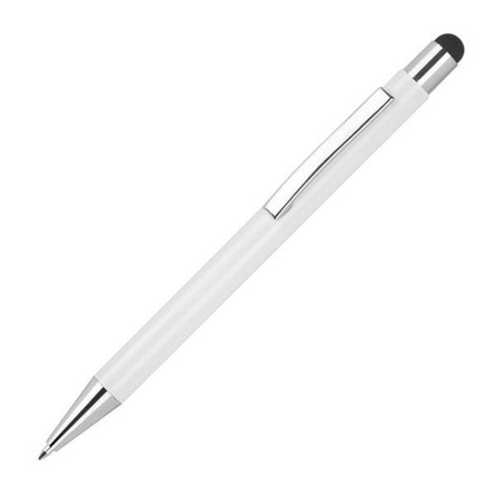 Στυλό - touch pen αλουμινίου άσπρο με μαύρη λεπτομέρεια Υ14,8xØ1εκ. Στυλό - touch pen αλουμινίου άσπρο με μαύρη λεπτομέρεια Υ14,8xØ1εκ.