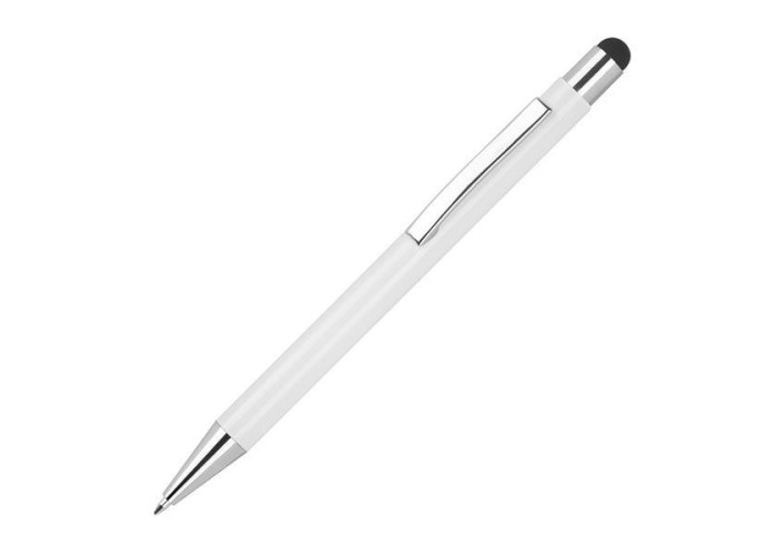 Στυλό - touch pen αλουμινίου άσπρο με μαύρη λεπτομέρεια Υ14,8xØ1εκ. Δυνατότητα εκτύπωσης