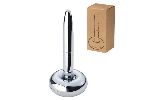 Στυλό μεταλλικό χρωμίου σε μαγνητική βάση 12,6xØ6εκ.