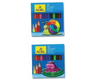 Adel ξυλομπογιές μισού μήκους 12 χρώματα Adel ξυλομπογιές μισού μήκους 12 χρώματα