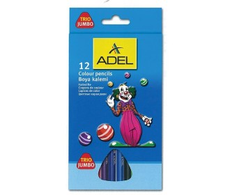 Adel ξυλομπογιές Jumbo τρίγωνες 12 χρώματα Adel ξυλομπογιές Jumbo τρίγωνες 12 χρώματα