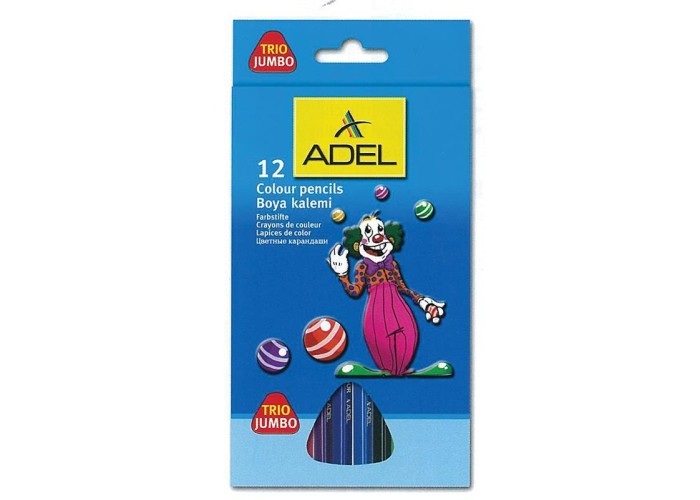 Adel ξυλομπογιές Jumbo τρίγωνες 12 χρώματα