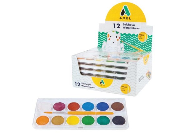 Adel νερομπογιές με 12 χρώματα Adel νερομπογιές με 12 χρώματα