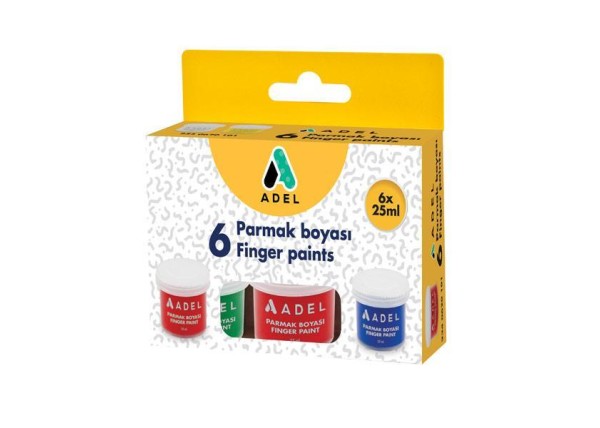 Adel δακτυλομπογιές 6 χρωμάτων Adel δακτυλομπογιές 6 χρωμάτων