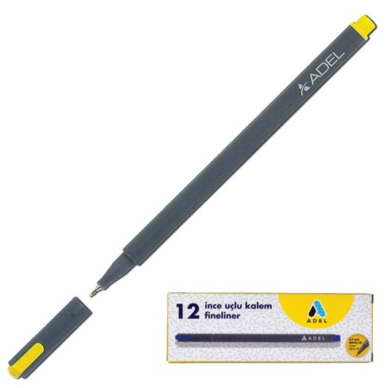 Adel μαρκαδόρος fineliner 0.4mm κίτρινος Adel μαρκαδόρος fineliner 0.4mm κίτρινος