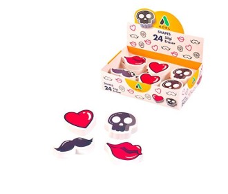 Adel σβήστρα Shapes 4 σχέδια Adel σβήστρα Shapes 4 σχέδια