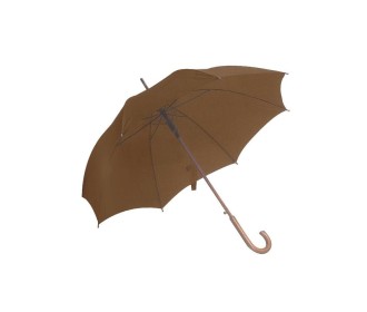 Ομπρέλα αυτόματη καφέ ξύλινη λαβή Ø105εκ Ομπρέλα αυτόματη καφέ ξύλινη λαβή Ø105εκ