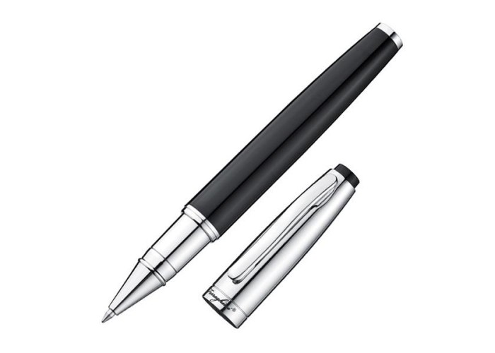 Σετ στυλό Ferraghini ball pen-rolleball pen μαύρο-ασημί Σετ στυλό Ferraghini ball pen-rolleball pen μαύρο-ασημί