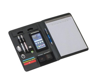 Portfolio A4 με μπλοκ και θήκες για στυλό, κινητό και κάρτες συνθετικού δέρματος μαύρο 24,5x33x1,8εκ Portfolio A4 με μπλοκ και θήκες για στυλό, κινητό και κάρτες συνθετικού δέρματος μαύρο 24,5x33x1,8εκ
