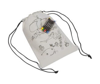 Τσάντα πλάτης λευκή για ζωγραφική με 5 κηρομπογιές Υ29,8x20.6x0.3εκ. Τσάντα πλάτης λευκή για ζωγραφική με 5 κηρομπογιές Υ29,8x20.6x0.3εκ.