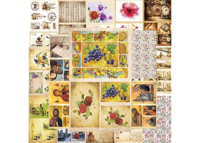 Χαρτί decoupage κοκτέηλ 20 σχέδια 32x48εκ.