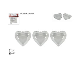 Καρδούλα πλαστική 6.5x6.5εκ. σε blister 3 τεμαχίων