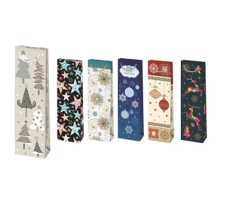 Χάρτινη τσάντα κρασιού Υ40x12x9 εκ. 