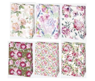 Χάρτινη τσάντα Floral mix (T5_OG_147 ) Υ32x23x11 εκ.
