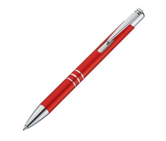 Στυλό μεταλλικό κόκκινο με ασημένιες λεπτομέρειες Υ14,2xØ1εκ.