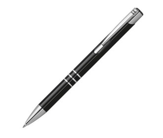 Στυλό μεταλλικό μαύρο με ασημένιες λεπτομέρειες Υ14,2xØ1εκ.