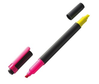 Μαρκαδόρος υπογράμμισης δύο χρωμάτων, κίτρινο - φουξ  Υ14xØ1εκ.
